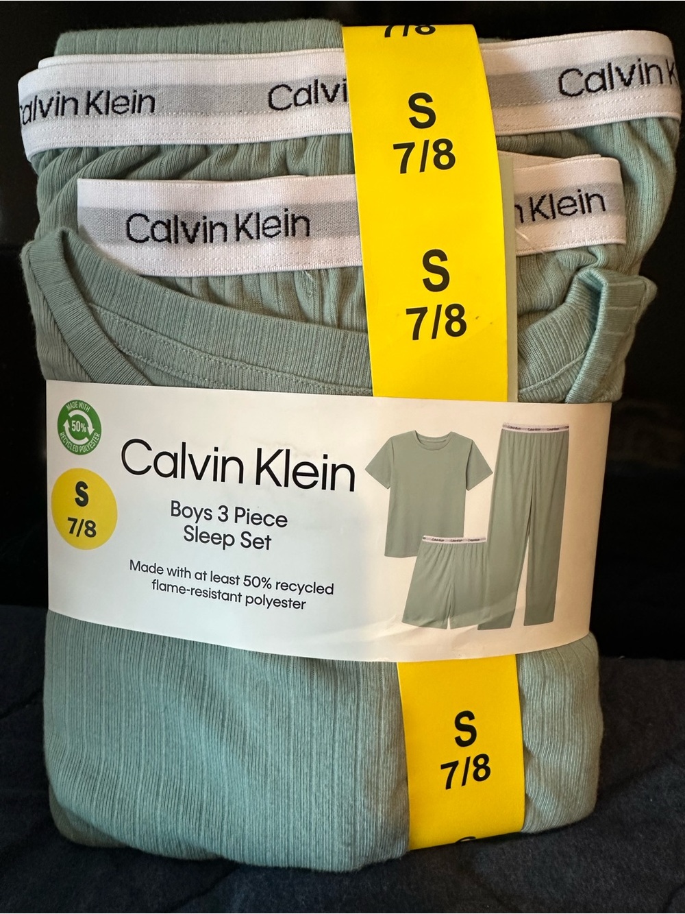 Calvin Klein Sage Green Boys 3-Piece Sleep Set